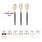Gold with Black Handle Moderno Disposable Plastic Dinner Spoons (240 Spoons)